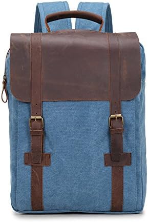 BAGEHUA Retro Canvas Backpack Student Computer Bag Leisure Travel Picnic Backpack (Long 30Cm Wide 10Cm High 40Cm) 4 Colors Aquamarine