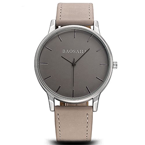 Souarts Damen Armbanduhr Einfach Stil Analoge Quarz Uhr mit Batterie Grau