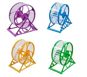 PREMIER PLANTS 12.5 cm Jumbo Running Cum Jogging Cum Exercise Wheel for Hamster / Dwarf / Gerbil / Mice / Mouse Random Colour - 1 Piece (Semi Covered) (Hamster Wheel)