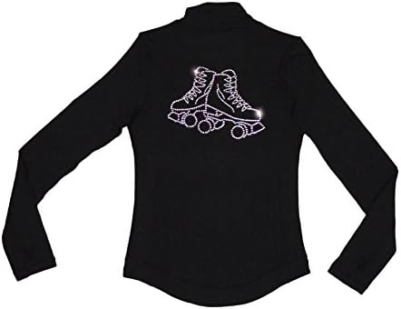 PARADICE Skating jacket for figure skating, roller blading, ice skating.Crystal design Ice Skates or Roller Skates with AAA+ crystals (ROLLER SKATE, LARGE)