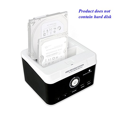 WANLONGXIN WLX-895U2ISC-DE USB 2.0 zu SATA IDE Dual-Steckplätze Extern Festplattenlaufwerk-Dockingstation Mit Kartenleser Und 2 Port USB 2.0 Hub, Für 2.5 3.5 Zoll Festplatte IDE SSD SATA I / II / III (Unterstützung WD IDE-Festplatte) - 7