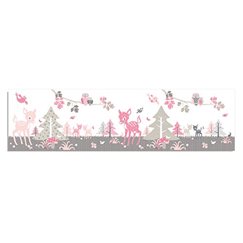 anna wand Lampenschirm REHLEIN ROSA/TAUPE – Schirm für Kinder / Baby Lampe mit Rehkitzen und Waldtieren in versch. Farben – Sanftes Licht für Tisch-, Steh- & Hängelampe im Kinderzimmer Mädchen & Junge - 2