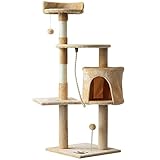 ✅Centro de Juegos: Equipado con 1 caseta, 3 plataformas, 2 bolas de juego. Tu gato podrá realizar una amplia variedad de entrenamientos