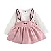 Produktbild Janly Autumn Baby Kids Toddler Girl Cute Rabbit Bandage Suit Mini Dress (3-8M, Rosa)