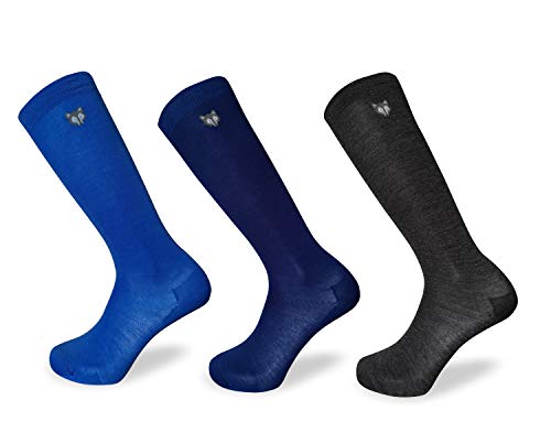 Team Magnus Tundra Wolf Chaussettes 80% Laine - Lot de 3 Paires - Chaussettes Thermiques Ultra Fines extrêmement Chaudes