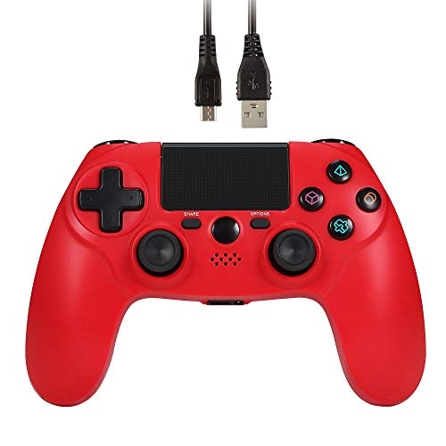 Preisvergleich Produktbild Jevogh PS4 Controller Wireless GR65X DualShock 4 PS4 Controller Wiederaufladbares Bluetooth PS4 Gamepad mit Touchpad Lichtleiste 3,5mm Audiobuchse - Rot (Dritteranbieter Produkt)