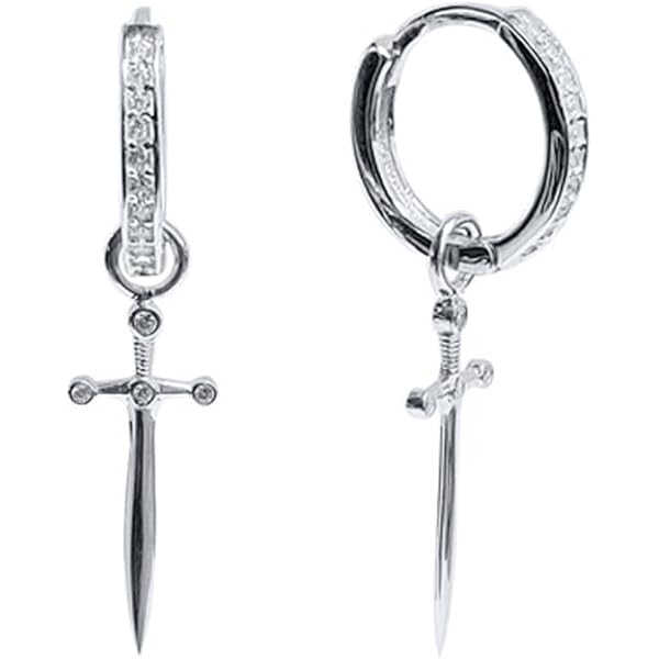 Clip D'oreille Earcuff Avec Chaînette Pendante Oxyde De Zirconium Argent 925 Rhodié BELLE COMME VENUS