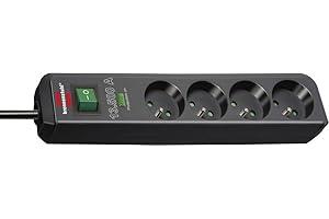 Brennenstuhl Eco-Line 13500A Listwa Przeciwprzepięciowa, Antracytowy, 4 Gniazda