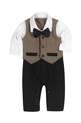 Baby Boy Formal Christening Wedding Tuxedo 1pc Waistcoat Suit (0-3 Month)