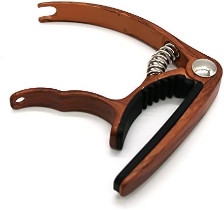 MELODIC Guitar Capos, Spring Capo for Acoustic and Electric Guitar Ukulele with 6 pcs Guitar Picks ( Rosewood Grain)