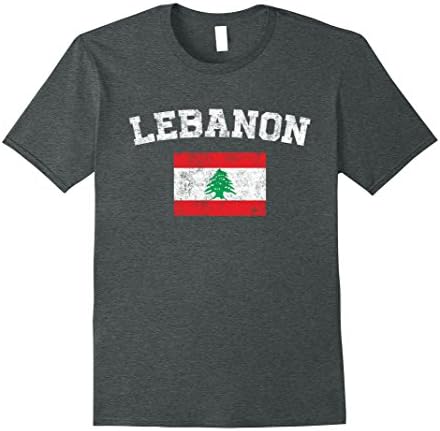 Lebanese Flag Shirt - Vintage Lebanon T-Shirt Male 2XL Dark Heather