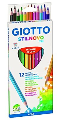 Giotto 257000 – Crayons de couleur triangulaires, 6,8 mm