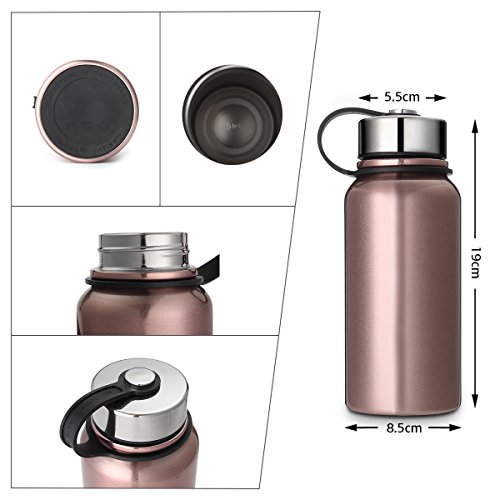 KING DO WAY 600ml Trinkflasche Weithals Thermosflasche mit Doppelwandig 18/8 Edelstahl & Anti rutsch Beschichtung | Wasserflasche Auslaufsichere Vakuum-isolierte | Premium Sportflasche – BPA Frei | Ideal für Arbeit Lernen Sport Reise - 7