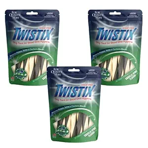 Twistix Low Fat High Protein Protein Vanilla Mint Flavour Oral Hygiene Dog Dental Care Treats for All Life stage Dog, Remove Plaque, Tartar and Freshen Breaths, Easy To Chew and Digest | Dogs Dental Chew 156.1 Gram Sticks Pack of 3