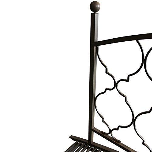 Gartenbrücke Teichbrücke Metallbrücke Gartenteichbrücke, B180xT80xH91cm, Metall, Antik-Optik, Brücke mit Geländer - 6