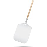 Pizza Peel, GA Homefavor Aluminum 12-Inch x 14-Inch Pizza Paddle -Hosting the Occasional Pizza Party- with Dismountable Wood 