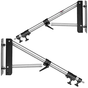 VTS 4Ft. Wall Mounting Boom Arm with Triangle Base for Photography Studio Video Studio Strobe Light Monolight Softbox Umbrella Reflector(Metal Alluminium- 2Pcs. Combo)
