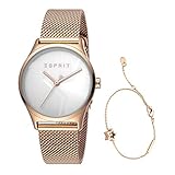 Edelstahlgehäuse, Rosegold Esprit ES1L034M0235 Vivid Star Rosegold Mesh Damenuhr