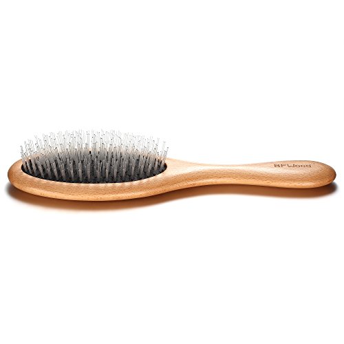 BFWood Haarbürste mit Nylonborsten und Kamm für mittellanges und dickes Haar - 2