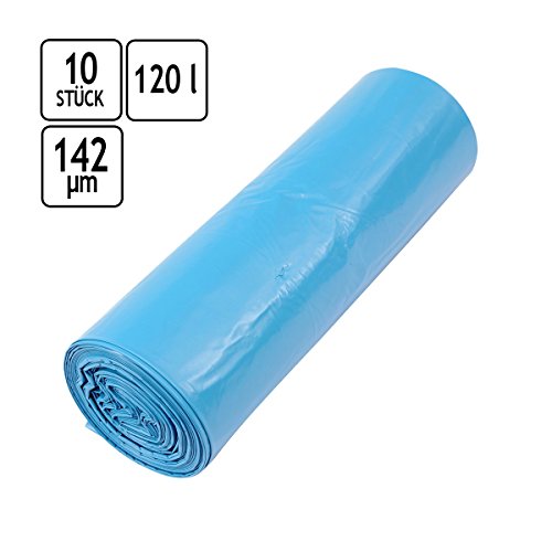 10x 120 Liter Baustellen Müllsack Müllsäcke „extra stark“ Plastiksack 142 my Baustellenschut - 6