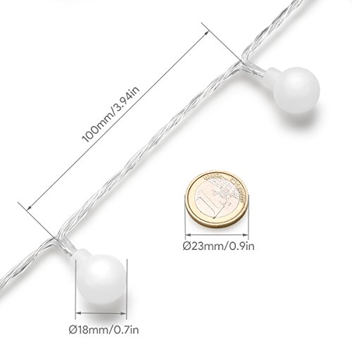 LE 100er LED Kugel Lichterkette 10M Mehrfarbig 8 Modi mit Memory-Funktion für Innen Außen Party Weihnachten Dekolampe (RGB) - 4