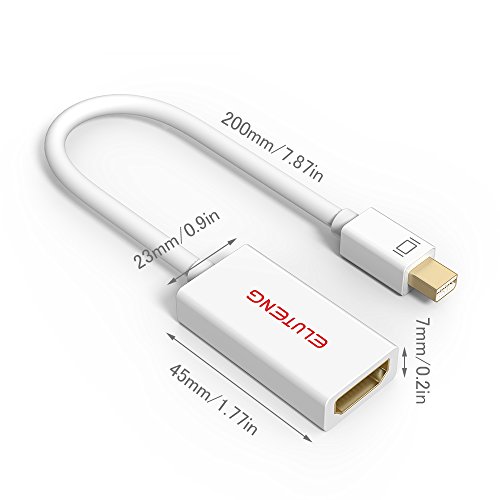 ELUTENG Mini DisplayPort auf HDMI Adapter 4K Mini DP to HDMI Kabel Thunderbolt Kompatibel UHD Mini DisplayPort HDTV Cable für Apple MacBook Pro Air Mac Mini Pro iMac - 8
