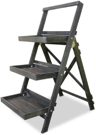 Wooden ladder Planter flower stand with 3 level