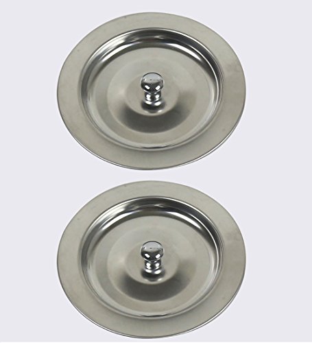 2X Waschbeckenstöpsel, Edelstahl, Badewannenstöpsel und Ablaufstöpsel für Küche und Bad (Durchmesser: 79.7mm±1mm) - 2
