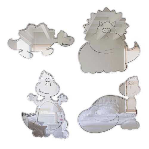 Mungai Mirrors 15cm Baby Dinosaurs Set Acrylic Mirrors (Set of 4)
