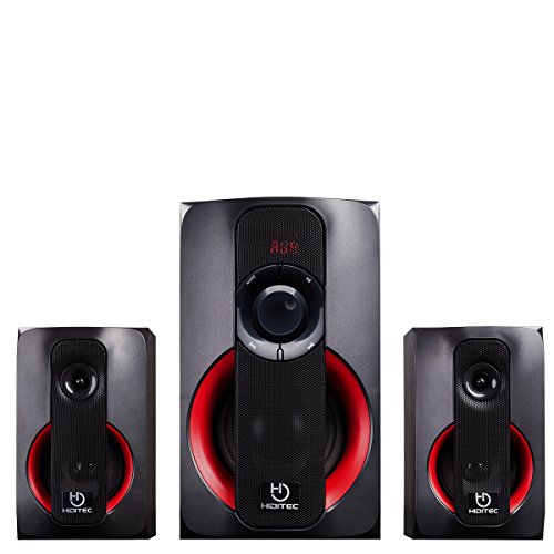 Hiditec | Powerful H400 80W RMS Speakers | Speaker with USB | Speaker with FM Radio | Sound System 2.1 (Bluetooth 4.1, USB, SD, 100W RMS, Line-In, Radio) | Powerful 100w Sound