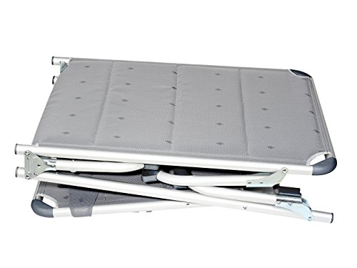 2er-Set Sonnenliegen, verstellbar, klappbar, belastbar bis 120kg, Grau; Campart Travel BE-0639 - 2