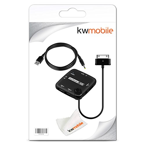 kwmobile 7in1 Multi Card Reader Adapter OTG Connection Kit 30 Pin für Samsung Galaxy Tab 2 10.1 P5100 / P5110 mit Anschluss für USB 2.0 / SD Karte / Micro SD Karte u.v.m. - 7