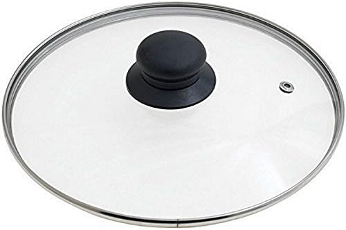 Ibili Stainless Steel Vented Silver &amp; Black Glass Saucepan Cover Lid 20cm