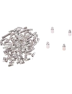 TOOGOO (R) 100 x Schmucksachen, die Endkappen Beads 8x4mm HOT - Silber