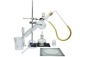 Sucastle Distillers Glass Lab Set DIY Destillation von ätherischen Ölen mit Kolben Kits Kondensatorrohrdestillationsapparatur Kleiner Geeignet for cienci Labormaterial