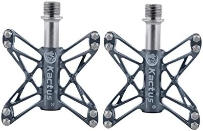 Kactus – Fixie/MTB/BMX/CNC Aluminium Platform with Steel Axle 9/16 Pedals Bike Pedals Grey