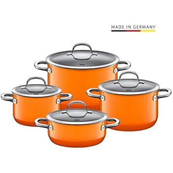 Silit Passion Orange Topfset 4-teilig, Töpfe mit