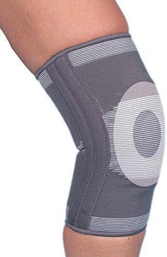 Elastic Knee Brace with Gel Insert and Side (lateral and medial) Metal Stabilisers– Pull on knee support that provides stabilisation and mild compression for knee injuries and knee osteoarthritis. Available in 4 sizes – Small to Extra Large. (Small)