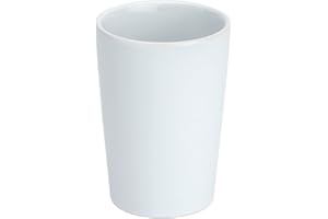 WENKO Zahnputzbecher Mod. Coni eleganter Zahnbürstenhalter Badezimmer Deko Bad Zubehör Zahnpflege Artikel Aufbewahrung Zahnbürste Zahnpasta stilvolle Optik Maße Ø 7,5 x 10,7 cm Keramik Weiß