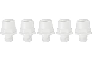 PATIKIL Connettore Unione Dritto Depuratore Acqua 1/4" Npt Femmina x Tubo 3/8" Od, 5Pz Raccordi Tubi a Innesto Rapido per Sistemi Idraulico Filtro Osmosi Inversa Ro/Di, Bianco