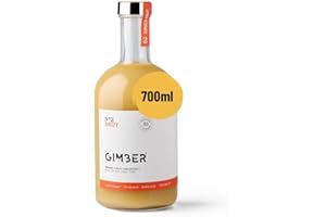 GIMBER Brut N°2 concentrato di zenzero biologico 700 ml | Bevanda analcolica biologica a base di zenzero, limone ed erbe | Estratto di zenzero premium | meno zucchero