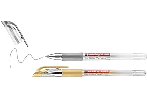 ‎EDDING edding 2185 Gelroller - gold, silber (metallic) - 2 Stifte - 0,7 mm - Gelstifte zum Schreiben, Malen, Mandala, Bulletjournal - Gelschreiber, Gelmalstifte