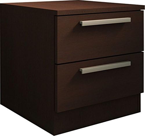 Trasman 1013WENGUE Bedside Cabinet with 2 Drawers, Melaminharzbeschichtete Chipboard, Wenge, 40 x 40 x 42 cm