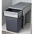 NOW & EVER Plastic Sliding Pull-Out Waste Bin (250 X 452 X 365 Mm)., Grey