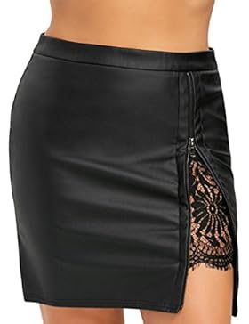 Kleider , LUCKYCAT Damen Reizvolle Schwarz Mini Rock Hohe Taille Bleistiftrock Unregelmäßig Abendrock Mode Mädchen...