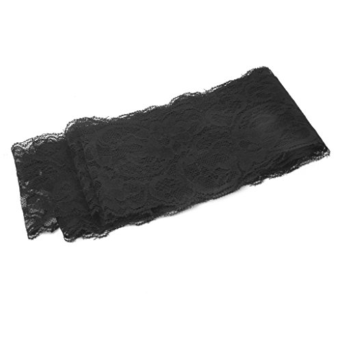 5Yards Elastische Blume Spitze DIY Chinlon Formteile Tuch Nähen Handwerk (Schwarz) - 5