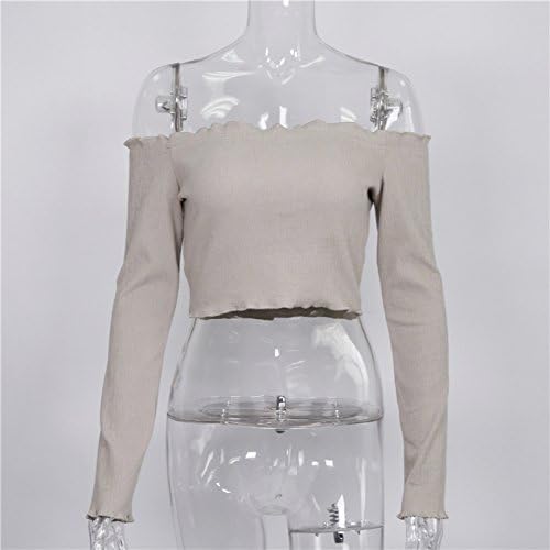 GUYIVVU Ladies Tops Ladies Wild Women'S Clothes Partying Eyes Tube Tops Autumn Shirts,B Gray,M