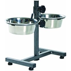 Trixie Porte-gamelle pour chien, 2 x 0,75 L (diamètre 15 cm), réglable en hauteur jusqu'à 27 cm, Noir