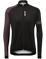 Maillot De Ciclismo De Manga Larga Santini 2017 Gavia Windstopper Negro (L , Negro)