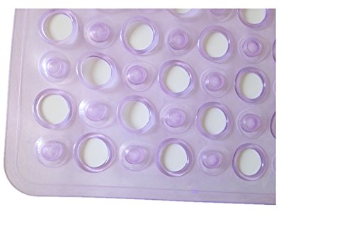 Anlass Slip-Resistant Bath Mats,Environmental PVC Rubber Bathmat Bathroom Tub Mat with Suction Cup Transparent Red - 2